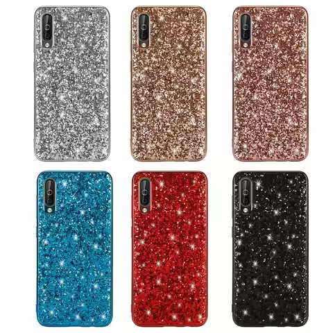 For Samsung Galaxy A30 A50 Case Luxury Hard PC Shining Glitter Slim Protect Back Cover case for sams