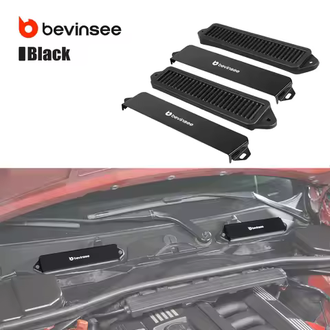 BEVINSEE Cabin Air Cowl Filters&Weather Guards for BMW E90 E91 E92 E93 320d 320i 318d 318i 316d 316i