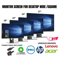 ACER HP DELL MIX LCD MONITOR TFT / LCD / LED 19~ 24" WIDESCREEN/SQUARE MONITOR SCREEN (USED)