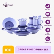 Twin Tulipware GREAT FINE DINING Set Makan Terdiri dari Piring Makan Mangkok Bakso Mug Gelas Teh Sen