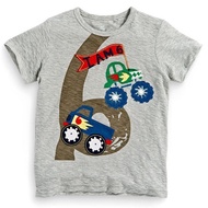 Number 6 Patch Short-Sleeved Top T-shirt T-Shirt Boys Children Middle Children Children Children Clo
