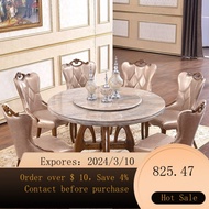 superior productsNew European Style Dining Table Marble Dining Tables and Chairs Set Simple round Table Household round