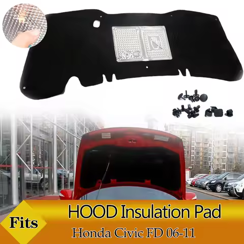 Front Engine Hood Insulation Pad Soundproof Mat Cover Foam Sound Heat Cotton Fireproof for Honda Civ