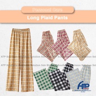 Comfortable Long Plaid Elastic Waist Pants Summer Plaid Pants Women High Waist Slimming Straight Wid