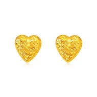 SK Jewellery SK 916 Faceted Heart Gold Earrings