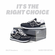 100% BNIB Sepatu Sneakers Kasual Casual Pria-New-balance--574-Classic SUede Black Grey Size 39 - 44