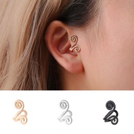 【Free Shipping】1ชิ้นต่างหูคลิปหอยทากรูปสลักที่ติ่งหน้ารูหูสำหรับผู้หญิงที่ไม่ใช่เจาะหัวเข็มขัดสีทองต่างหูเงิน