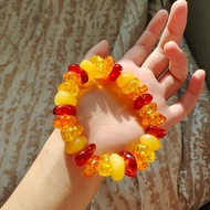 New Product Amber Beeswax High-End Atmospheric The Last Time Flower Amber Conformal Bracelet Male Fe