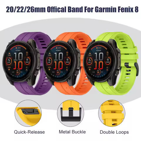 20/22/26mm Band for Garmin Fenix 8 7 5 6 Sapphire Solar Band Quick Fit WatchBands for Forerunner 965