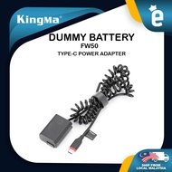 KingMa NP-FW50 Dummy Battery with USB Type-C Power Adapter For Sony ZV-E10 A7M2 A7II A7S2 A7R A7RII 