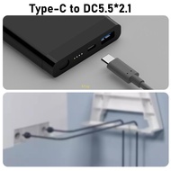 BT Flexible Mini Type C Male To DC5521 Power Cord Durability PVC Office Travel Use