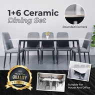 [FREE INSTALLATION!!!] MF DESIGN 6+1/8+1 Marble Dining Set Table Dining Set Meja Makan Marble 6 Seater/8 Seater Modern Dining Table Ceramic Top Dining Table Set Meja Makan