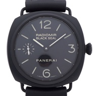 二手沛納海 Radiomir Black Seal PAM00292 手動上鍊腕錶，不鏽鋼/橡膠錶帶，黑色錶盤，0194。沛納海男士腕錶。