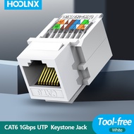 HOOLNX CAT6 Keystone Jack, No Punch-Down Tool Required Module Couplers 1 PACK