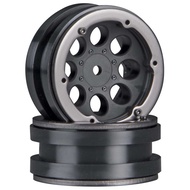 Axial 1.9 8 Hole Beadlock Wheels (Black) (2) AXI8087