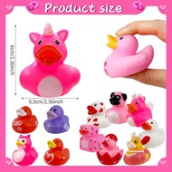 24 Pcs Valentine's Day Rubber Ducks,2.5"Rubber Ducks with Cards Gift,Heart Ducks Love Small Rubber D