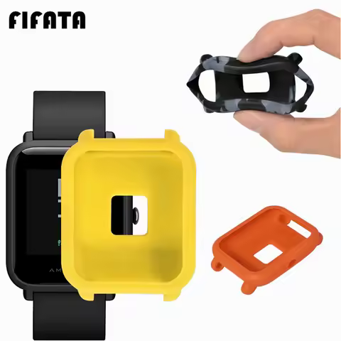 FIFATA Colorful Protective Silicone Soft Case For Huami Amazfit Bip Youth Watch Camouflage Soft TPU 