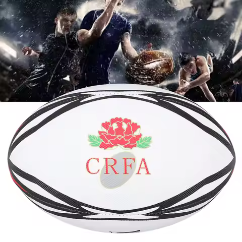 Number 9 Rugby Ball Inflatable Practice Ball High Elasticity PVC Rugby Ball for Match and Daily Trai