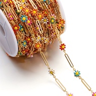 TEMU 39.37 Inches Per Pack Of Assorted Color Drip Stainless Steel Chains, Featuring A Geometric Dais