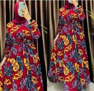 Gamis hyget motif janda bolong// gamis terbaru motif janda bolong // gamis janda bolong jumbo