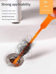 1入組排水管清潔鉤,附帶捕髮鉤和洗臉盆清潔刷,適用於浴室