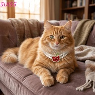 SUISS Diamond Studded Pet Collars, Elegant Double Layer Bead Chain Pet Pearl Necklace, Pet Ornament 