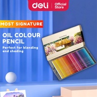 Deli Signature Oil Colour Pencil Pensel Warna School Ergonomic Shape Smooth (24/36/48/72 Colors)