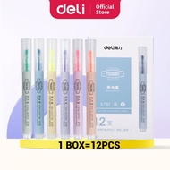 Deli TRAOUND Highlight Pen Chisel Tip Smear Free Quick Dry Candy Highlighter (1 box 12PCS)