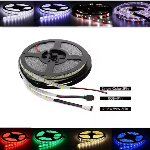 DC 5V 12V 24V LED Strip RGB PC Waterproof 5050 5M Flexible Led Strip Light RGB 5 12 24 V Tape Led St