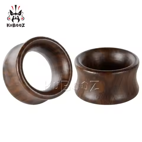 KUBOOZ Natural Walnut Wood Ear Stretcher Gauges 0G 00G - Plug Tunnels Expander Fashion Piercing Jewe