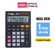 Deli desktop handheld calculator - LCD screen, uses solar batteries - Black - 1 pc - EM01320