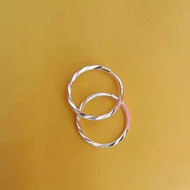 老香港足银耳环女纯银耳环999大小银耳圈耳环耳坠足银日韩女Old Foot Silver Earrings Women Sterling Silver Earrings 9993e5x9st7j3my