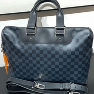 98新LV路易威登男士棋盤格公文包手提包