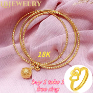 Philippines Ready Stock Gold18k Pawnable Saudi Bracelet for Women Girl Three Lives III Promise Bracelet Gold Bracelet for Women Couple Bracelet Bring Good Luck New Product for Wanklet for Women Gifts Fasion Jewellery Free Couple Ring Promise Ring