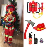 Firefighter Uniform Children Halloween Fireman Role Clothing Suit Cosplay Costumes Carnival Party