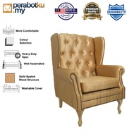 WING CHAIR / SOFA / LIVING ROOM / WING CHAIR COMFORTABLE / WING CHAIR MURAH / MALAYSIA MADE SOLID MA