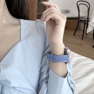 適用於 galaxy watch8 apple watch11 的日本頂級丹寧錶帶