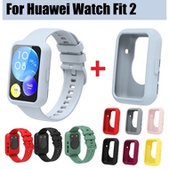 Silicone Strap+case For Huawei Watch Fit 2 Strap Soft silicone Cover Huawei Watch Fit 2 Case  Soft silicone Sports Huawei fit 2 Strap and Huawei watch fit2 Case