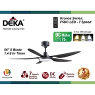 DEKA Remote LED Light Remote Ceiling Fan F5DC LED F5DCL 7 Speed Kipas Siling