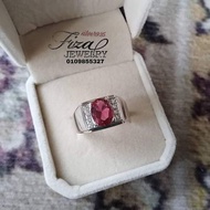 cincin lelaki permata merah silver 925, cincin perak 925 lelaki permata merah, silver 925 men ring r