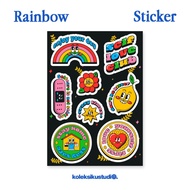 Stiker Rainbow Aesthetic Kartun Lucu Sticker Waterproof Handphone
