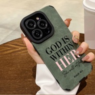 Suede Leather Psalm 46:5 Casing for OPPO A78 A96 A92 A9 A76 A53 A52 A31 A5 A3 Pro A15 A15s A12e Reno