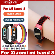 สายรัดไนลอนสำหรับ For Xiaomi Mi band 8 สาย สร้อยข้อมือสมาร์ทดูเปลี่ยนสายสำหรับ Xiaomi Mi วง NFC สายป้องกันการสูญหายสายรัดข้อมือสำหรับ Miband 8 Miband8 สาย