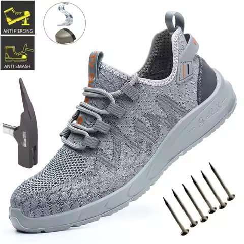 Breathable Lightweight Work Shoes Comfortable Soft Safety Shoes Safety Shoes Sport Safety Steel-Toed