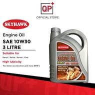 SKYHAWK SAE 10W30 SEMI SYNTHETIC ENGINE OIL API SM/CF (3L) MINYAK HITAM PRODUA VIVA KANCIL KENARI KELISA