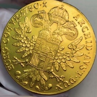 Antique Real Silver Dollar Gilt Gold Silver Dollar Austria Big Nanny Mother Silver Coin Commemorativ