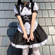 Black & White Lolita Gothic Maid Costume - Women's Halloween Outfit