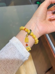 天然俄料白花蜜蜜蠟手串 滿蜜花白花蠟 蜜滿蠟實 無烤色