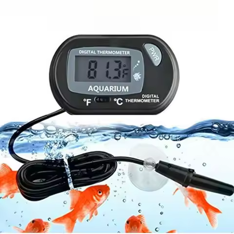 Digital Aquarium Thermometer with Probe Suction Cup Fish Tank Water Electronic Thermometer Measureme