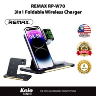 Remax RP-W70 Minxl Pro 22W 3In1 Foldable Wireless Charger With Night Light Folding Design Earbuds Ph